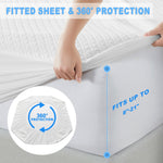 BALEINE Waterproof Queen Mattress Protector, Breathable 3D Air Fabric Cooling Smooth Soft Washable Mattress Cover with 8''-21'' Deep Pocket
