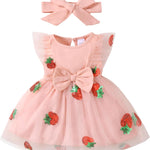 Renotemy Baby Girl Flower Dress Summer, Tutu Tulle Boho Princess Wedding Birthday Party Dresses for Infant Girls 0-18 Months