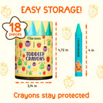 TinyGeeks Jumbo Crayons (18 Colors) – Non-Toxic, Washable Crayons for Toddlers and Kids (Ages 1-8) – Easy-to-Hold - Ideal for Travel, Art, and Learning