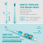 Vekkia Sonic Rechargeable Kids Electric Toothbrush(Blue)