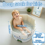 WAVYEASE® New Design Portable Bath Tub for Toddlers - Foldable Deep Soak Bathtub for Kids, One-Second Setup, Easy Storage, Lightweight, Travel Essentials for 12-60 Months