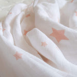 Newton Baby Organic Fitted Crib Sheets (2-Pack) - 100% Breathable and Ultra-Soft, 100% Organic Muslin Cotton, Stardust Print in Blush Coral + Solid White, Fits All Standard Cribs