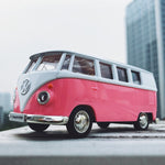 TGRCM-CZ 1/36 Scale Bus Casting Car Model, Zinc Alloy Toy Car for Kids, Pull Back Vehicles Toy Truck for Toddlers Kids Boys Girls Gift (Pink)