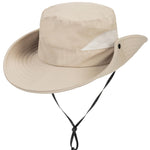 Kids Sun Hat with UV Protection Beach Bucket for Boys & Girls Wide Brim Safari Boonie Cap for Summer Outdoor Dark Beige