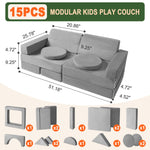 snow mini Modular Kids Play Couch 15PCS, Convertible Toddler Floor Sofa Set, Foam Play Sofa for Boys & Girls, Versatile Kids Furniture for Playroom, Climbing, Reading, Relaxing