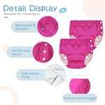 2PCS Reusable Swim Diapers - Toddler Baby Swim Diaper Washable Snap Pool Swimming Diaper Soft and Silky Waterproof Diapers for Swimming Lessons Boys and Girls
