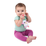 Bright Starts SootheMate Plush Baby Teether Toy, Unicorn, Detachable Pacifer-Shaped Teether for Newborns & Up