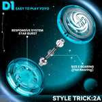 MAGICYOYO Toys Looping Yo-Yo, D1 Responsive Beginner Yoyo with Strings, Plastic Body Great for String Tricks for Advance Players to Perform Like Pros + Extra 3 Strings -Glitter Crystal Green