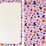 Halloween Baby Crib Sheets for Boys Girls 52 x 28 Inches Pumpkin Fitted Crib Sheet for Standard Crib and Toddler Mattress,Baby Sheet Newborn Bedding Nursery Mattress Cover,Purple