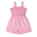 PaPaai Sara Infant Girl Clothes Baby Outfit 6-12 Months Clothes Cute Pink Striped Bow Romper Grid Strapes Bodysuit Summer Playdate Daily Wear Birthday Outdoor Photography Clothing