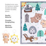 The Peanutshell Unisex Baby Play Gym & 7-in-1 Play Mat - Playmat Baby Toys 0-6, 6-12 Months Tummy Time Mat with Hanging Toys, Soft Padded Mat for Newborns, Infants - Woodland