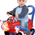 Kiddieland: Marvel Activity Plane Ride-On - Spidey - Spinning Light & Sounds, Foot-to-Floor Vehicle, Interactive Dashboard, Push Handle, Toddler 12mo+