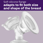 Philips AVENT Double Electric Breast Pump Advanced, with Natural Motion Technology, with Clear Natural Response Baby Bottles, White Pump, Gray Bag, Pouch, and Belt, SCF394/62