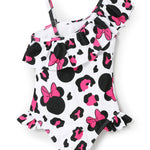 Disney Mickey and Friends Girls One Piece Swimsuits Minnie Mouse Bathing Suit UPF 50 Beach Sport Swimwear Black for Toddler 3 Years