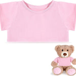 Bear Tee Shirt Fit 14-18inch Bear Clothes Stuffed Animal Clothes Basic Stuffed Dolls Shirt, White