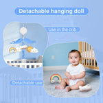Mkcxcol Crib Mobile for Baby, Blue and White Airplane & Weather Theme, Mobile for Crib with 35 Lullabies & 3 Modes Rotating Music Box, Nursery Decoration for Infant Boys and Girls