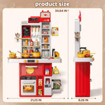KIZONLY Kids Kitchen Set, 88PCS Play Kitchen Set for Toddlers 3-5, Cooking Stove,Toys Accessories with Light and Sound, Pretend Kitchen Toys Birthday Gifts Playset for Girls 1 2 3 4 5 Year Old