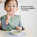 ezpz Tiny Spoon (2 Pack in Sage) - 6 Months+ - 100% Silicone Spoon for Baby Led Weaning + Purees - Designed by a Pediatric Feeding Specialist - Shower Essentials & Gifts