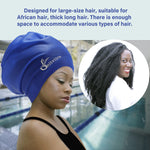 Extra Large Swim Cap for Braids and Dreadlocks Women Men Silicone Swimming Cap for Long Thick Curly Weaves Afro Hair Extensions (Black, Purple)