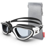 ZIONOR Swim Goggles, G1 SE Swimming Goggles Anti-fog for Adult Men Women (A0-Clear Lens Black White Frame)