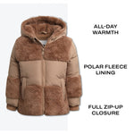 DKNY Baby Girls Puffer Coat - Soft Polar Fleece Lined Quilted Puffer Jacket for Girls - Cozy Winter Coat for Infant & Toddler, Size 12 Months, Blush Pink