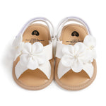 Doloame Baby Girls Sandals Princess Dress Wedding Flats Shoes Non-slip Soft Sole Toddler First Walker Crib Shoes (White 2, 12-18 Months)