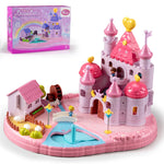 Dollhouse Kit for Kids Girls —— Huge House Toy with 2 Dolls, Dollhouse Furniture and Accessories, Sound & Light, Great Gift for 3 4 5 6 7 8 Years Old (Pink)