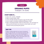 Organic Puffs - Early Allergen Introduction Snack Puffs w/ 9 Top Allergens: Organic Peanuts, Cashew, Egg & More by Ready Set Food, No Added Sugar, Babies 8+ Months, Apple Cinnamon 3-Pack