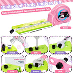Kids Tool Set 46 PCS, Toddler Tool Set with Portable Tool Box & Power Toy Drill, Construction Toys Tools for Toddlers, Tool Kits for Girls Boys, Christmas Birthday Gifts for Kids Ages 3,4,5,6,7,8+