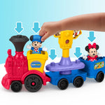 Fisher-Price Little People Toddler Toy Disney Jr Mickey & Minnie Musical Train with 2 Figures for Pretend Play Kids Ages 18+ Months