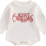 Adobabirl Baby Girl Boy Knitted Sweater Bubble Romper Long Sleeve Jumpsuit Festival Outfit Fall Winter Spring Clothes