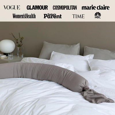 bbhugme Adjustable Pregnancy Pillow – Full Body Support for Side Sleeping - Adjustable Firmness and Shape - Supports Back, Legs, Belly, HIPS for Pregnant Women - Removable Cover - Stone