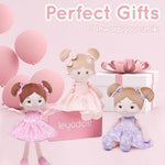 Soft Baby Doll Toys (12''), My First Baby Rag Doll for 1 Year-Old Girl Birthday Gift, Christmas Plush Toys Gift for Toddler Kids Infants -FloraBelle(Pink)