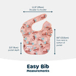 Tiny Twinkle Mess-Proof Baby Bib - Waterproof Bib for Baby Girl - Machine Washable - Adjustable Closure - PVC, BPA, & Phthalate Free - Great for Travel - Baby Food Bibs (3 Pack, Leopard Set)