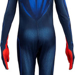 Marvel Miles Morales: Spider-Man Official Youth Deluxe Zentai Costume - Stretch Spandex with Hidden Zippers and Wrist Slits