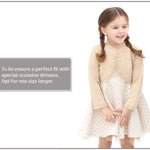 Lilax Little Girls' Knit Long Sleeve Button Closure Bolero Cardigan Shrug (2 Years, Beige)