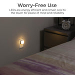 Lights By Night Mini Square LED Night Light, Plug-in, Dusk to Dawn Sensor, Compact, Ambient Lighting, for Kids or Adults, Bedroom, Bathroom, Nursery, Hallway, 4 Pack, 82488