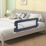 BABY JOY Double Sided Bed Rail Guard, 2 Pack, Extra Long, Swing Down for Convertible Crib, Folding Baby Safety Bedrail for Kids Twin Full Size Queen King Mattress, Rails for Toddlers (Dark Gray, 47")