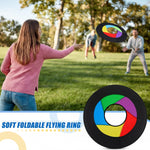 Gemscream Giant Flying Disc Soft Foldable Flying Ring Throwing Safe Lightweight Fabric Disc with Storage Bag for Summer Kids Adults Family Outdoor Fun School Activities (Rainbow Style,36 Inch)