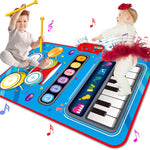 Toys for 1 Year Old Girl Gifts,2 in 1 Piano Mat Montessori Toys for 1 2 Year Old Girl,Educational Musical Toy First Birthday Gifts for 1 2 3 Year Old Girls,Christmas Stocking Stuffers for Toddler Girl