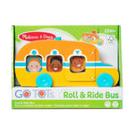 Melissa & Doug GO Tots Wooden Roll & Ride Bus with 3 Disks School Bus Toys for Babies and Toddlers - FSC-Certified Materials