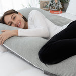 Meiz Pregnancy Pillows Cooling, Pregnancy Pillow U Shaped, Full Body Pillow and Maternity Pillow for Support Neck/Back/Legs with Pregnancy Pillow Cooling Jersey Cover & Velvet Cover, Grey