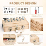 Vanplay Busy Board Toys for 3 4 5 Year Olds Boy Birthday Gifts, Montessori Toys for 3 Year Old, Screwdriver Board Set with Lock and Key - Wooden Kid Tool Set Educational Learning Toys for Kids 3-6