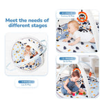 Baby Play Mat Tummy Time Mat with Exclusive Foldable Design, Stage-Based Skill Development Activity Gym Mat, Machine Washable Play Mat for Baby Girl with Gift Package