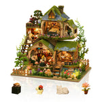 Foyucool DIY Miniature House Kits, Tiny House Kit, Doll House Kits for Adults to Building, Unique Gift for Birthday Mothers Day, Castle Forest Adventure