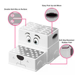 UNCLE WU 2 Step Stool for Kids & Toddlers - Anti-Slip Potty Training Stool for Bathroom Sink, Toilet & Kitchen, Kids Poop Stool, Lightweight & Sturdy (with 2 Ducks)