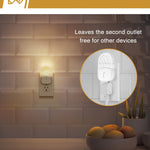DORESshop LED Night Light, Baby Night Lights [2 Pack], Plug in Night Light with Auto Dusk to Dawn Sensor, Adjustable Brightness NightLight for Kids, Bathroom, Bedroom, Nursery Room, Soft White 3000k