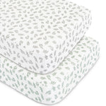 Crib Sheets Fitted for Boys and Girls, 2 Pack Crib Sheet Fits for Standard Crib Mattress, Neutral Toddler Bed Sheets, Lovely Print, 52”X 28”