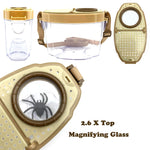 JTCJozz Bug Catcher Kit, Kids Bug Collection Kit, Outdoor Nature Explorer Kit with Tweezers, Magnifying Glass, Science Educational Kit, Bug Observation Container for Boys and Girls (Gold)