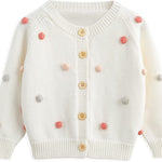 Simplee kids Baby Sweater Cardigan Jacquard Cable-Knit Spring Coat Long Sleeve Cardigan for Baby Girl
